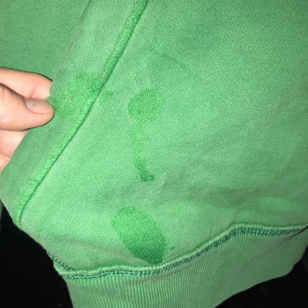 Abercrombie kids green pocketed thermal hooded sweatshirt Sz XL - Picture 3 of 15
